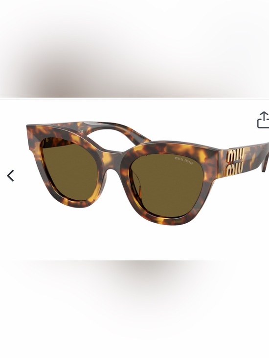 Miu Miu Brown Tortoise Cat-Eye Sunglasses with Gold Logo main image 5